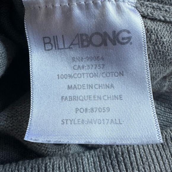Billabong Sweater Men’s Solid Grey Crew Neck Embroidered Logo Patch Medium - Picture 7 of 7